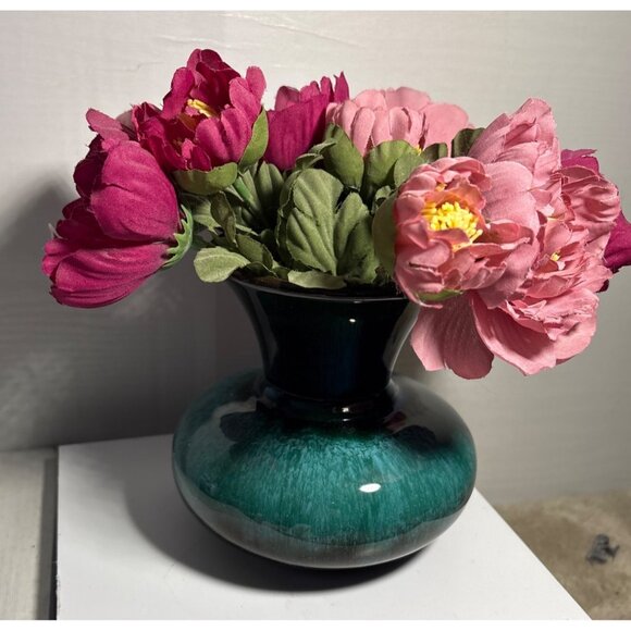 Vtg Blue Mountain Pottery Swan Planter Vase Green Drip Glaze 6 x 8" Canada MCM - Picture 8 of 11